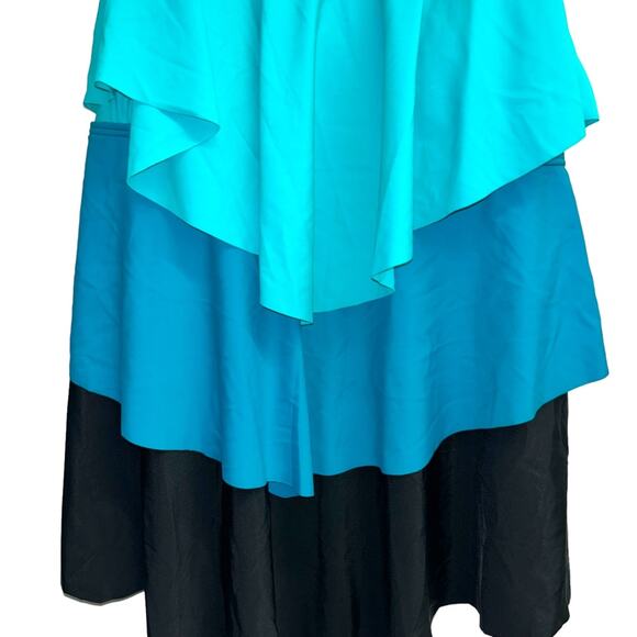 BLOOMCHIC Teal Black Layered Look Flattering Tankini Size 14/16 - Picture 4 of 8